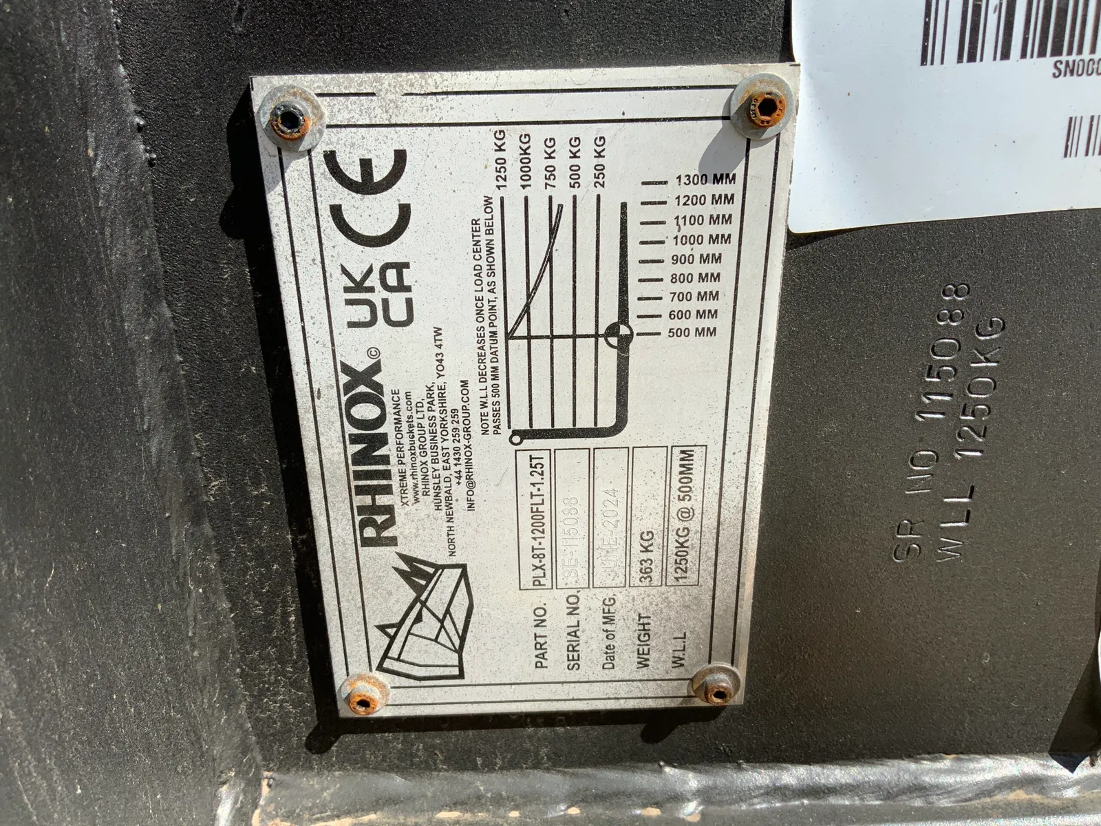 Rhinox PLX-8T1200FLT-1.25T Pallet Forks